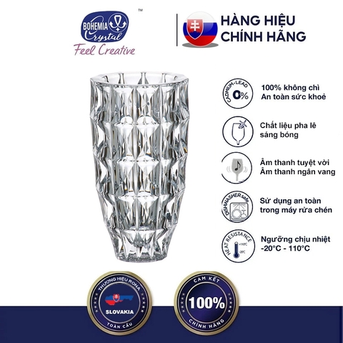 Bình Hoa Pha Lê Diamond 28cm – Tuyệt Tác Ánh Sáng Từ Crystalite Bohemia