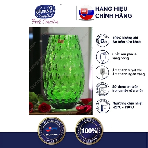 Bình hoa pha lê xanh lá cây Optika ( Nhiều loại, màu sắc )