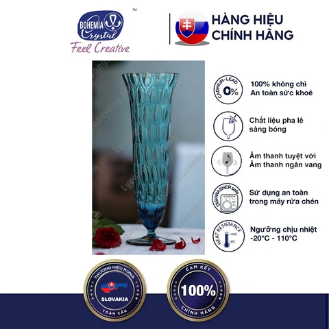 Bình hoa pha lê xanh nước biển Optika