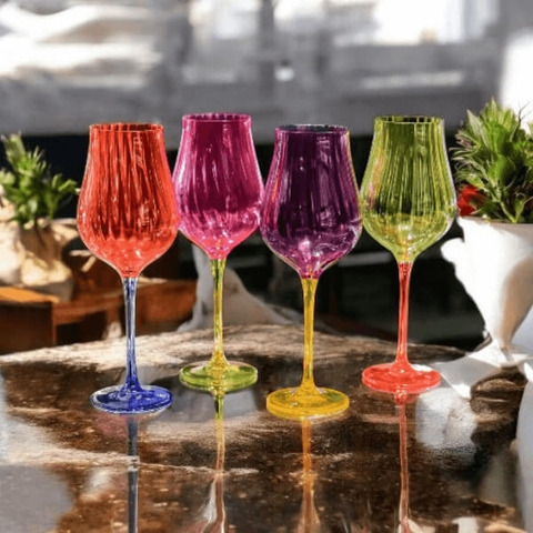 Bộ 4 ly vang Limosa màu 400ml Bohemia Crystal