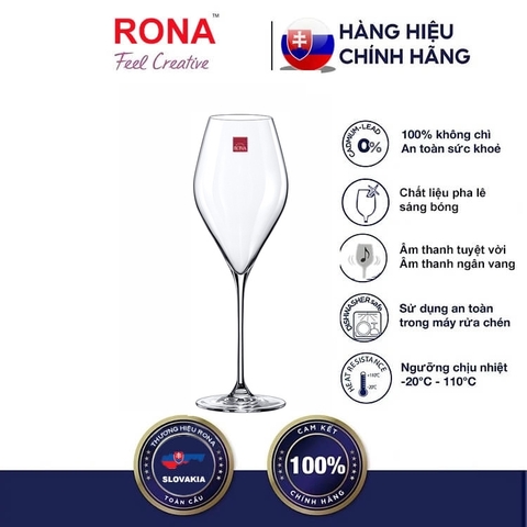 Bộ 6 Ly Rượu Vang Pha Lê RONA Swan 430ml, 560ml, 700ml