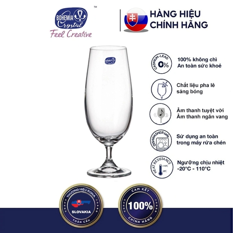 Bộ 6 ly bia pha lê colibri 380 ml Tiệp Khắc