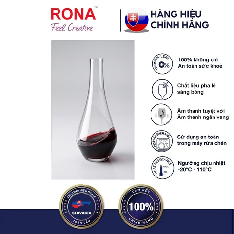 Bình Thở Rượu Vang Decanter Pha Lê Rona Ballet 2280 ml (Nhập Khẩu Slovakia)