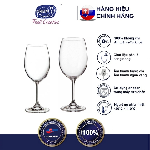 Bộ 6 Ly Uống Rượu Vang Pha Lê Sylvia Tiệp Khắc