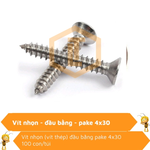 Vít nhọn đầu bằng pake 4x30