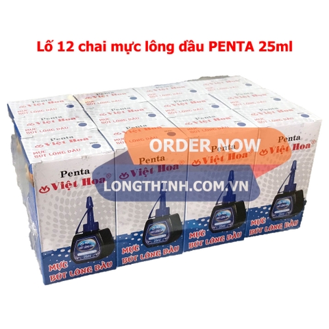 Lố 12 chai mực lông dầu Penta