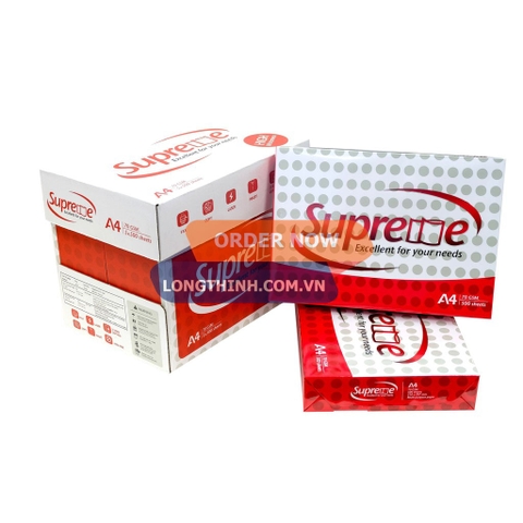 Thùng 5 ream giấy Supreme A4 70gsm