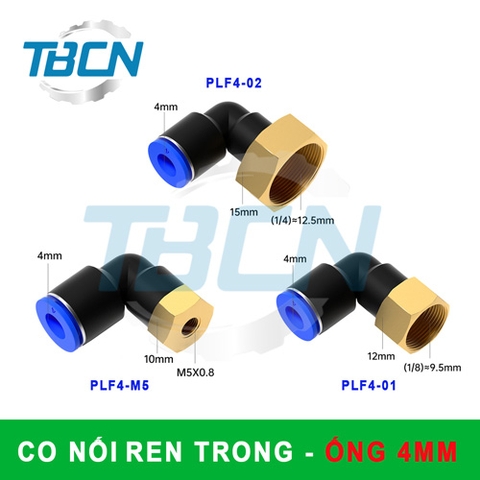 Co Nối Nhanh Khí Nén Ống 4mm Ren Trong