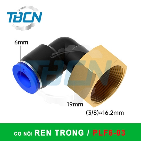 Co Nối Nhanh Ống 6mm Ren Trong PLF6-03
