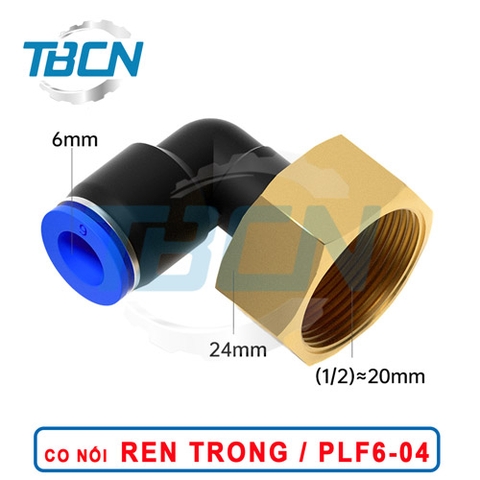 Co Nối Nhanh Ống 6mm Ren Trong PLF6-04