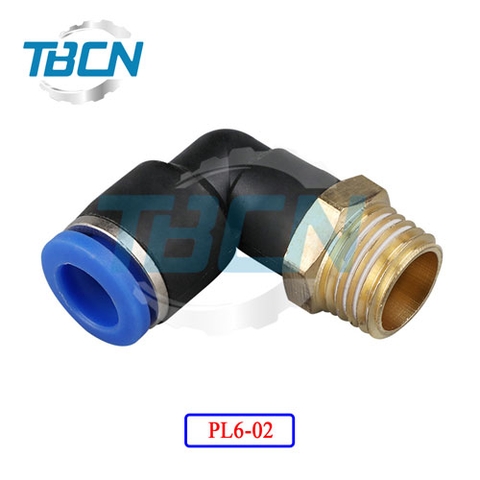 Co Nối Ống Hơi Ren Ngoài PL6-02