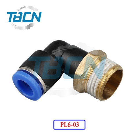 Co Nối Ống Hơi Ren Ngoài PL6-03