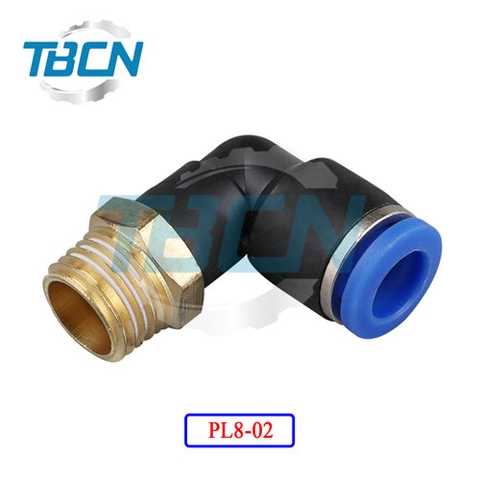 Co Nối Ống Hơi Ren Ngoài PL8-02