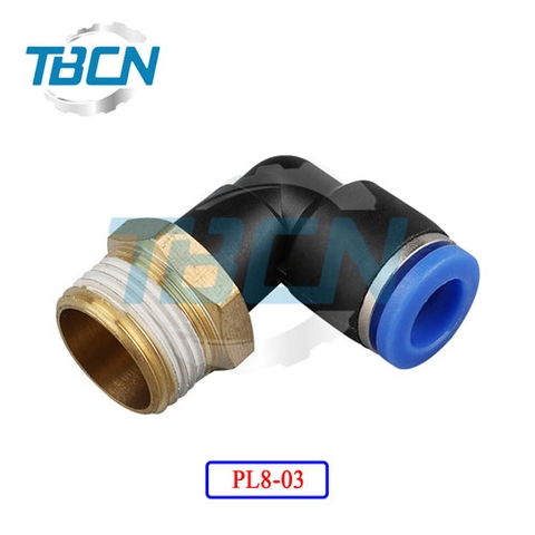 Co Nối Ống Hơi Ren Ngoài PL8-03