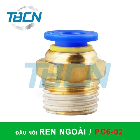 Đầu Nối Nhanh Khí Nén Ren Ngoài PC6-02
