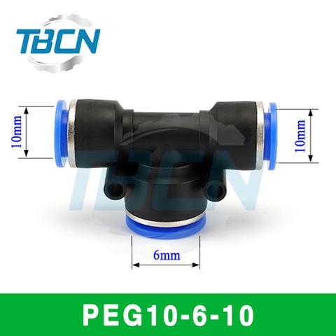 Đầu Nối Khí Nén Chữ T PEG10-6-10