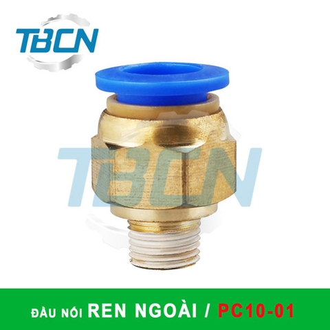 Đầu Nối Nhanh Khí Nén Ren Ngoài PC10-01