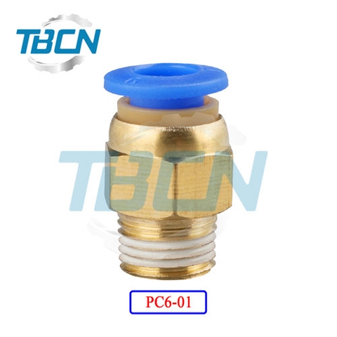 Đầu Nối Nhanh Khí Nén Ren Ngoài PC6-01
