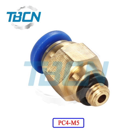 Đầu Nối Nhanh Khí Nén Ren Ngoài PC4-M5