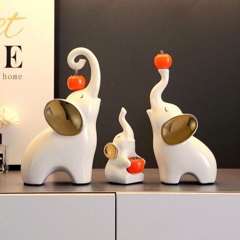 BỘ 3 VOI VÀNG QUẢ BÍ