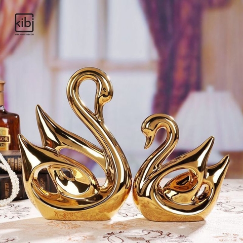 Bộ Thiên Nga Mạ Vàng Bạc Decor