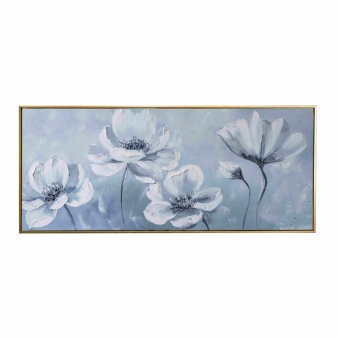 TRANH SƠN DẦU HOA POPPY XANH