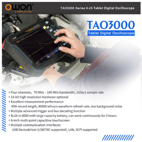Máy hiện sóng máy tính bảng TAO3000 Series 4CH 8/14bit