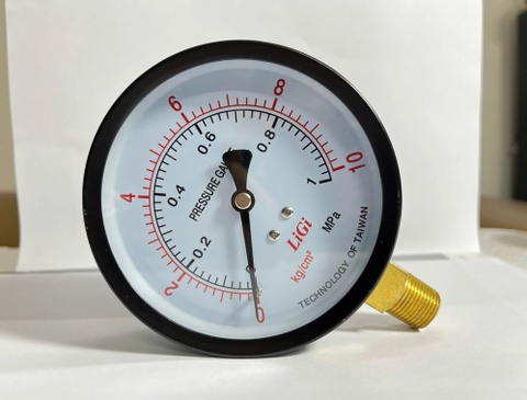 Đồng hồ đo áp suất không có dầu 7kg mặt 63mm LIGI
