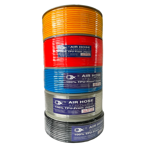 Dây hơi khí nén phi 4 6 8 10 12 14 16 màu đỏ, ống hơi khí nén, dây khí nén TPU , dây PU, dây máy hơi TPU - OK JAPAN