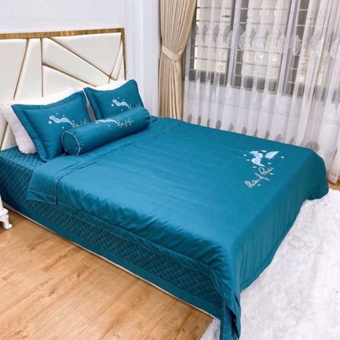 Ga bộ Phi Lụa Màu Xanh