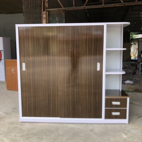 Tủ áo nhựa cánh lùa có ô trang trí