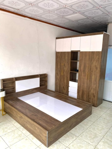 Giường Gỗ Công Nghiệp đầu hộp 2318