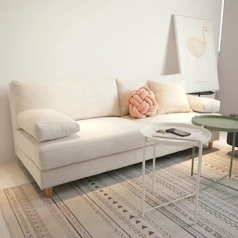 Sofa nỉ văng thúng màu trắng đục