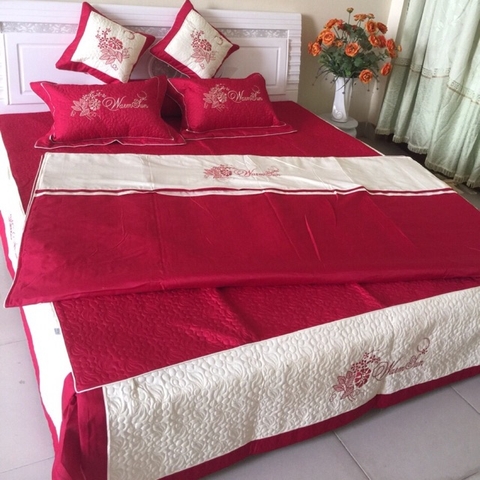 Ga bộ Cotton Satin đỏ HT