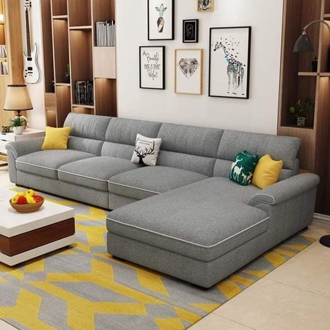 Sofa góc nỉ bọc liền