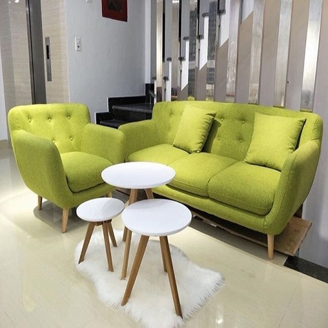 Sofa nỉ văng thúng xanh lá cây