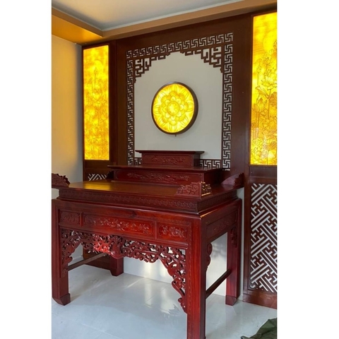 Án thờ gỗ hương đỏ 1.75m 1 cổ