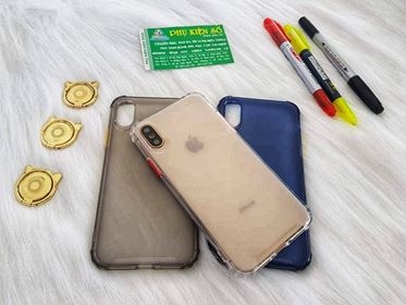 Ốp lưng dẻo nút màu chống sốc 4 gốc iPhone X