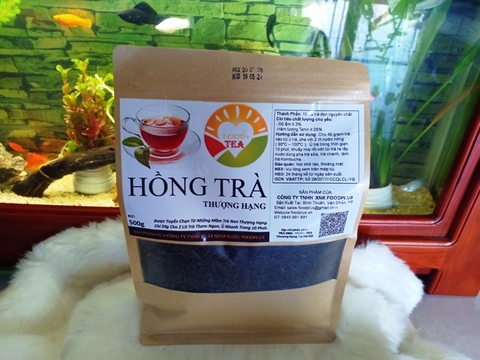 Trà Đen (Hồng Trà) THƯỢNG HẠNG Pha Trà Sữa, Làm Trà KOMBUCHA  500g FOO+TEA.