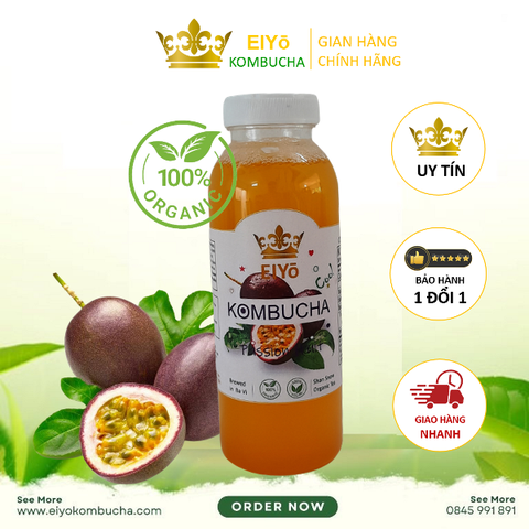 LOCK 4 CHAI KOMBUCHA CHANH DÂY  – Fresh & Cool (Trà Kombucha Chanh Dây - Giảm Cân - Làm Đẹp)