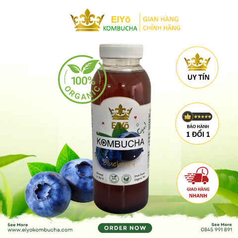 LOCK 4 CHAI KOMBUCHA VIỆT QUẤT  – Fresh & Cool (Trà Kombucha Việt Quất - Giảm Cân - Làm Đẹp)