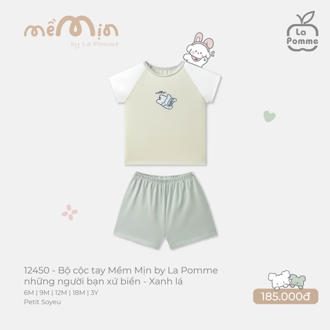 LP - Bộ cộc tay Mềm Mịn by La Pomme những người bạn xứ biển - Xanh lá - 18-24M - SS26.T4A