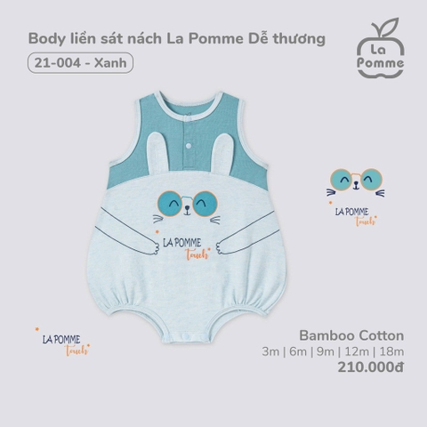 LP S20 - Body liền sát nách La Pomme Dễ thương - Xanh - 9-12M - SS25.T2A