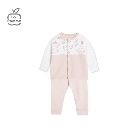 LP - Bộ Dài Tay La Pomme Cúc Giữa Fun Galaxy - Newborn Hồng
