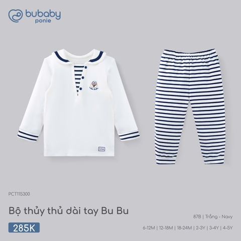BU - Bộ thủy thủ dài tay BuBu - PCT115300 - Trắng+navy - 6-12M - SS26.T7B