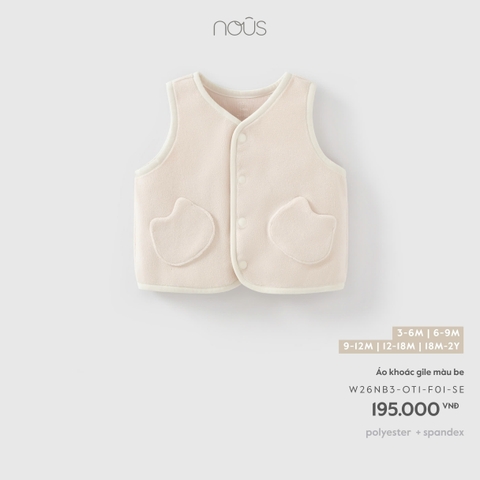 NOUS - Áo khoác gile màu be - 3-6M - SS26.T8A