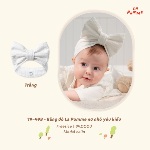 LP - Băng đô La Pomme nơ nhỏ yêu kiều - Trắng - FS - SS26.T8A