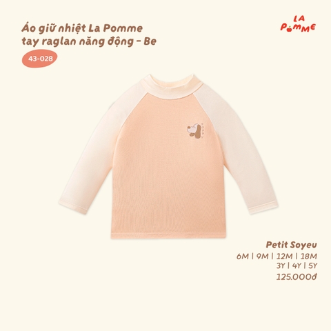 LP - Áo giữ nhiệt La Pomme tay raglan năng động - Be - 3-4Y - SS26.T8A