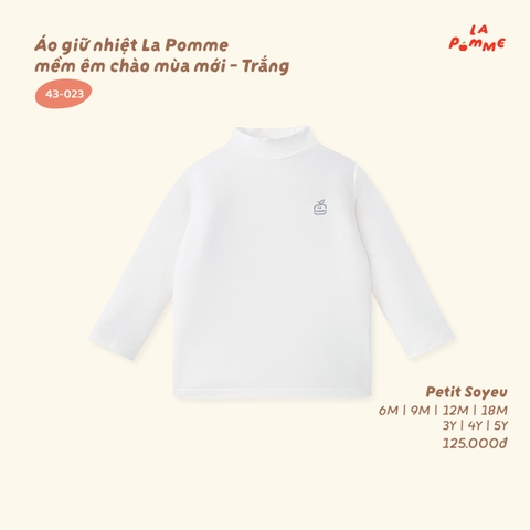 LP - Áo giữ nhiệt La Pomme mềm êm chào mùa mới - Trắng - 3-4Y - SS26.T8A