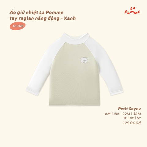 LP - Áo giữ nhiệt La Pomme tay raglan năng động - Xanh - 3-4Y - SS26.T8A